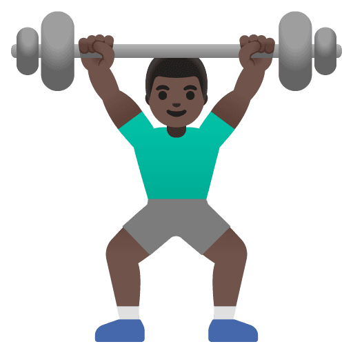 Man Lifting Weights: Dark Skin Tone