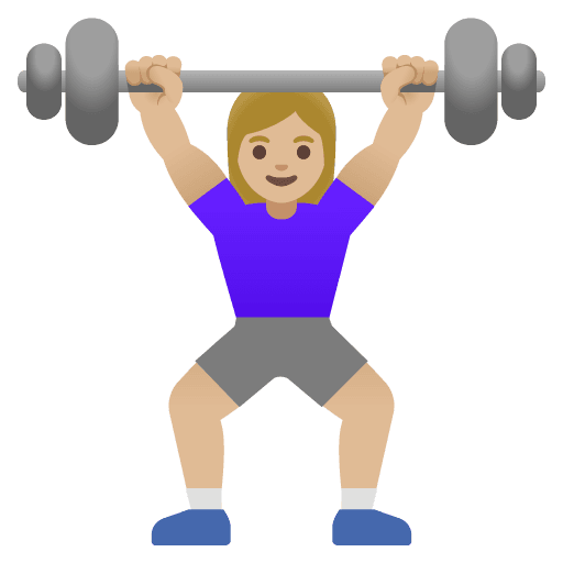 Woman Lifting Weights: Medium-light Skin Tone