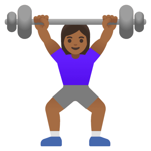 Woman Lifting Weights: Medium-dark Skin Tone