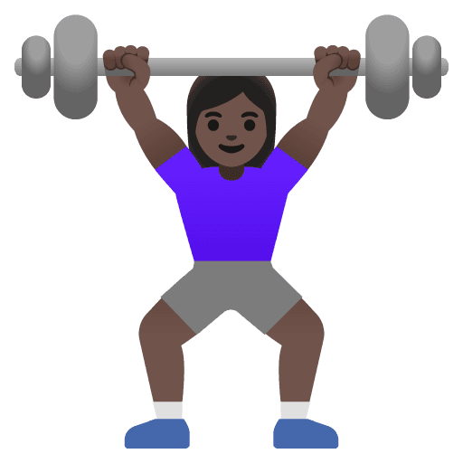 Woman Lifting Weights: Dark Skin Tone