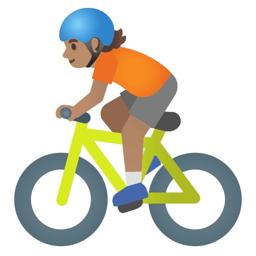 Person Biking: Medium Skin Tone