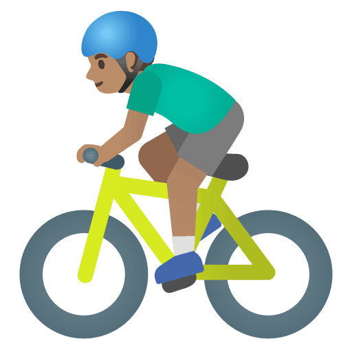 Man Biking: Medium Skin Tone