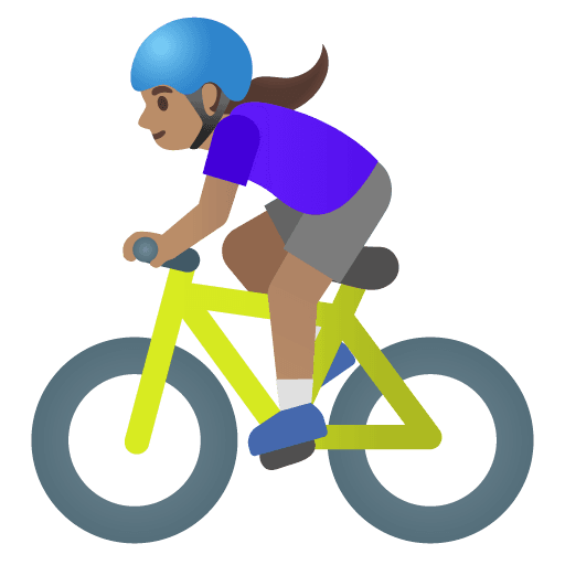 Woman Biking: Medium Skin Tone