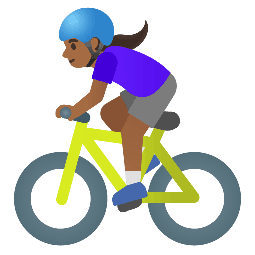 Woman Biking: Medium-dark Skin Tone