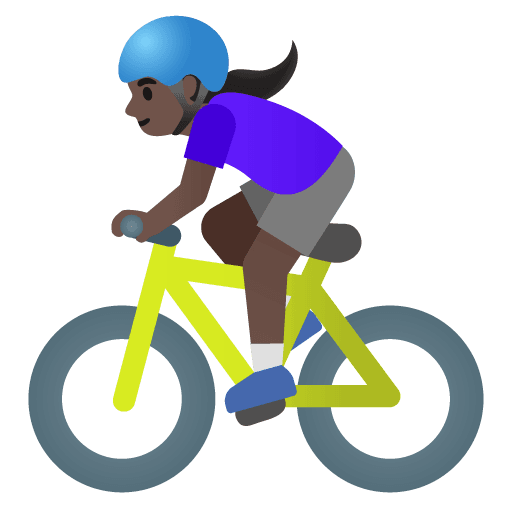 Woman Biking: Dark Skin Tone