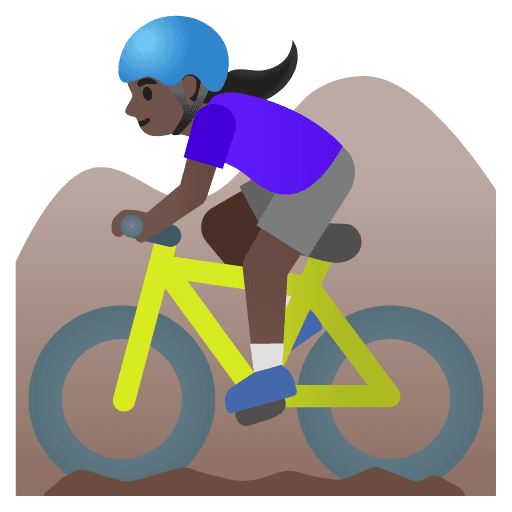 Woman Mountain Biking: Dark Skin Tone