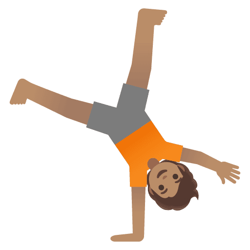 Person Cartwheeling: Medium Skin Tone