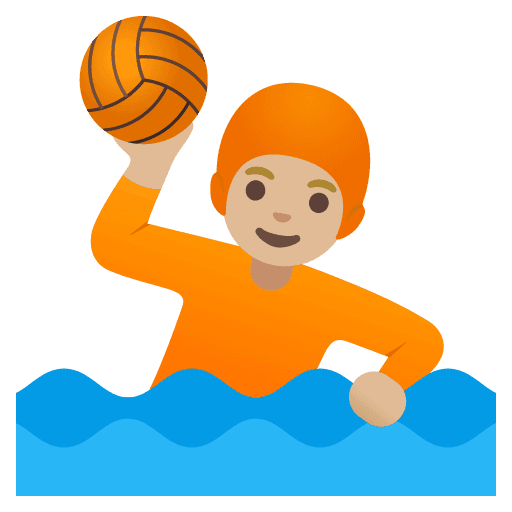 Person Playing Water Polo: Medium-light Skin Tone