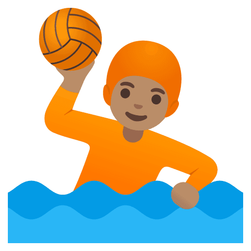 Person Playing Water Polo: Medium Skin Tone