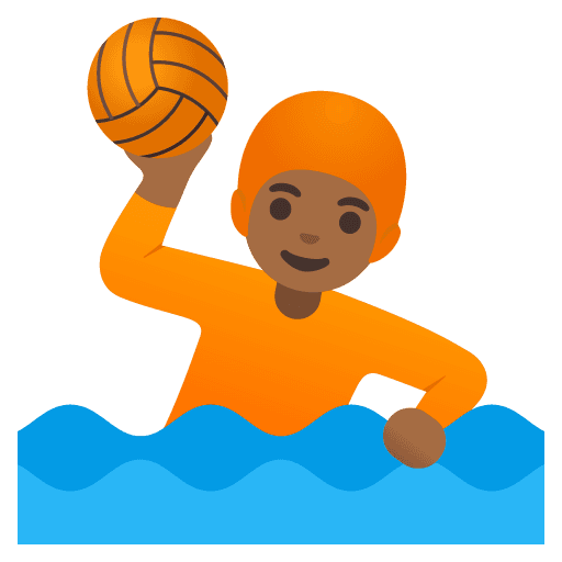 Person Playing Water Polo: Medium-dark Skin Tone