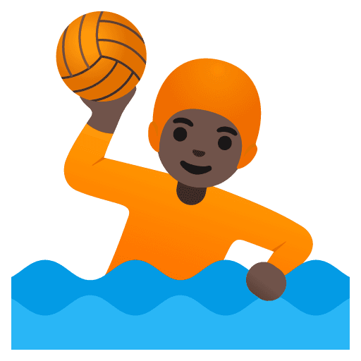 Person Playing Water Polo: Dark Skin Tone