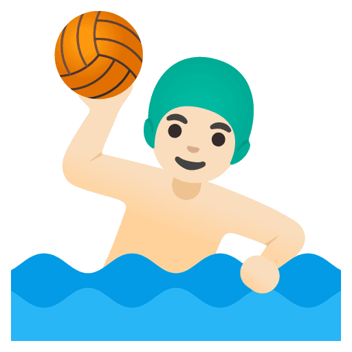 Man Playing Water Polo: Light Skin Tone