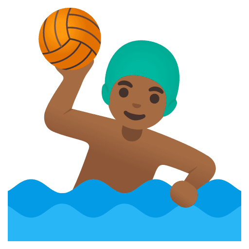 Man Playing Water Polo: Medium-dark Skin Tone