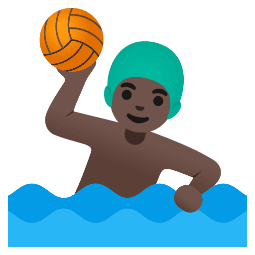 Man Playing Water Polo: Dark Skin Tone