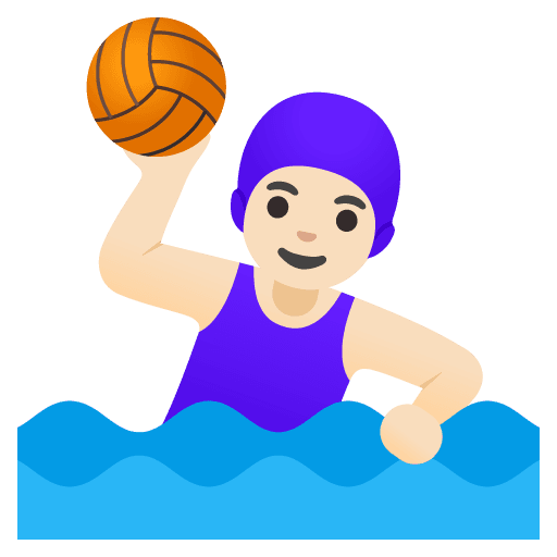 Woman Playing Water Polo: Light Skin Tone