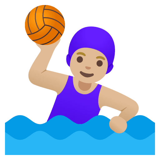 Woman Playing Water Polo: Medium-light Skin Tone