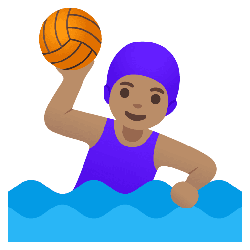 Woman Playing Water Polo: Medium Skin Tone