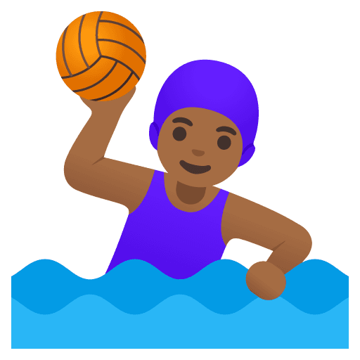 Woman Playing Water Polo: Medium-dark Skin Tone