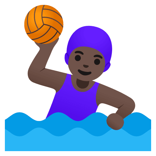 Woman Playing Water Polo: Dark Skin Tone