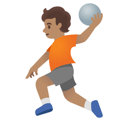 Person Playing Handball: Medium Skin Tone