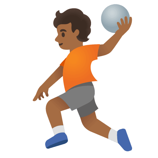 Orang Bermain Bola Tangan: Kulit Gelap-Sedang