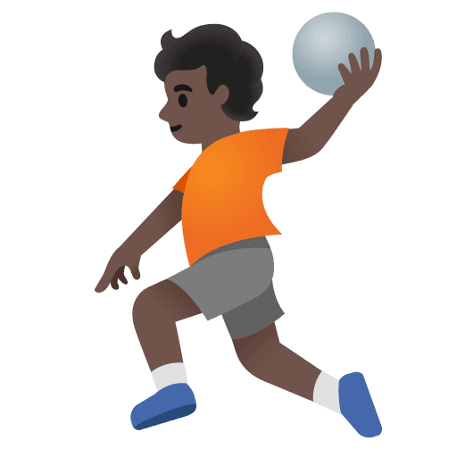 Person Playing Handball: Dark Skin Tone