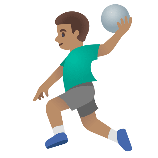 Man Playing Handball: Medium Skin Tone