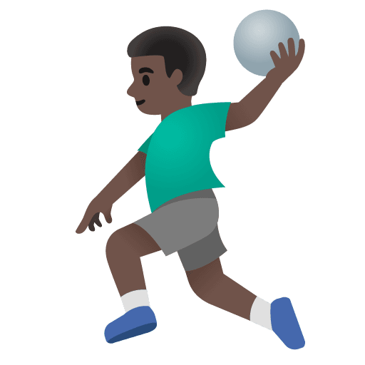 Man Playing Handball: Dark Skin Tone