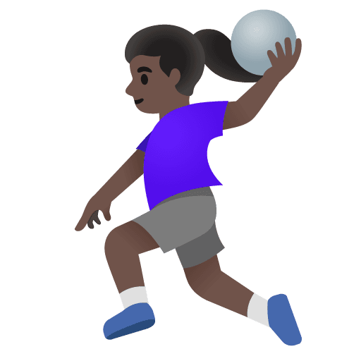 Woman Playing Handball: Dark Skin Tone