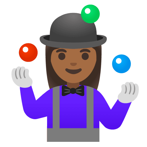 Woman Juggling: Medium-dark Skin Tone