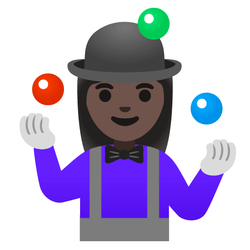 Woman Juggling: Dark Skin Tone