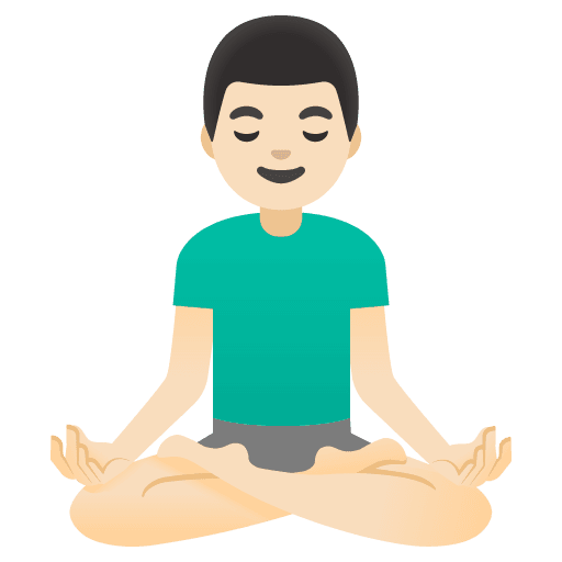 Man in Lotus Position: Light Skin Tone