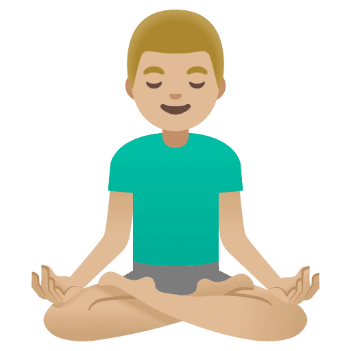 Man in Lotus Position: Medium-light Skin Tone