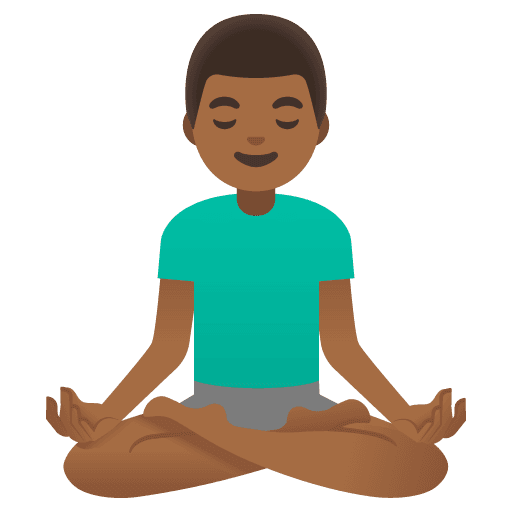 Man in Lotus Position: Medium-dark Skin Tone