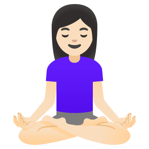 Woman in Lotus Position: Light Skin Tone