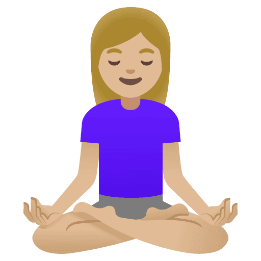 Woman in Lotus Position: Medium-light Skin Tone