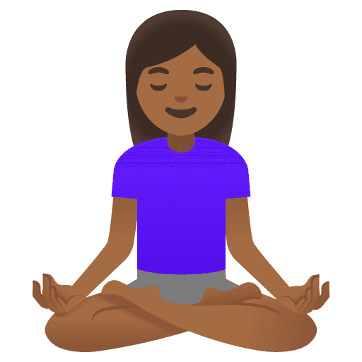 Woman in Lotus Position: Medium-dark Skin Tone