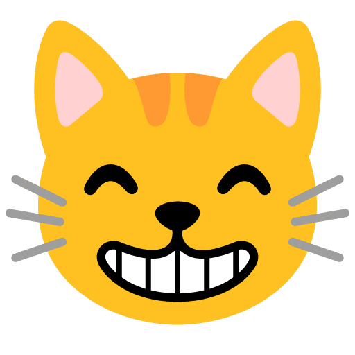 Grinning Cat with Smiling Eyes