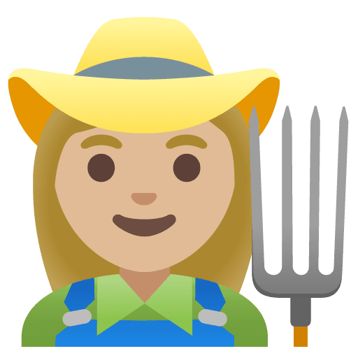 Woman Farmer: Medium-light Skin Tone