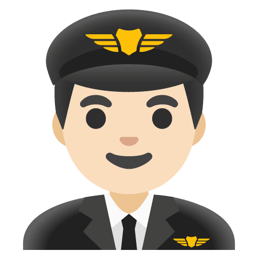 Man Pilot: Light Skin Tone