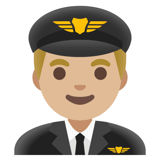 Man Pilot: Medium-light Skin Tone