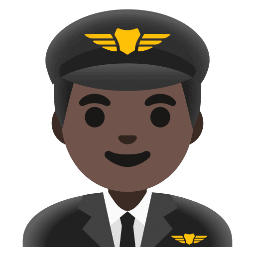 Man Pilot: Dark Skin Tone