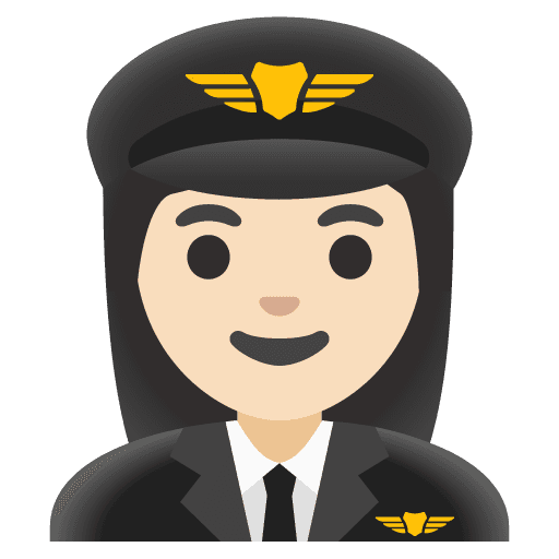 Woman Pilot: Light Skin Tone