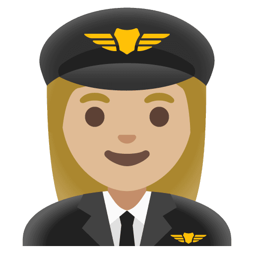 Pilot Wanita: Kulit Cerah-Sedang