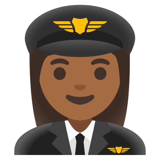 Pilot Wanita: Kulit Gelap-Sedang