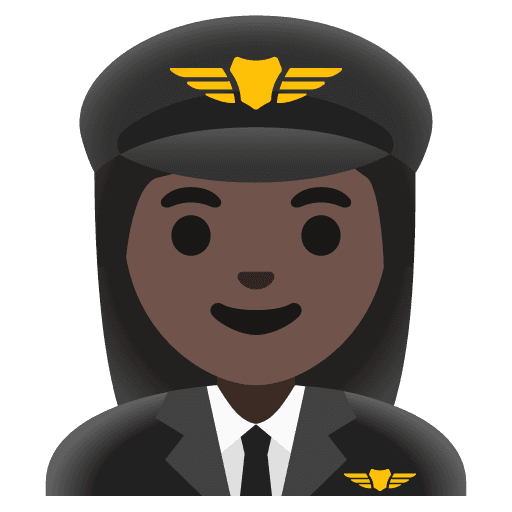 Woman Pilot: Dark Skin Tone