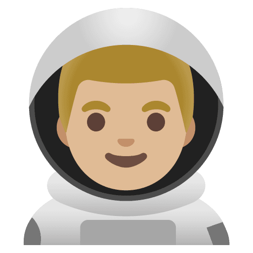 Man Astronaut: Medium-light Skin Tone