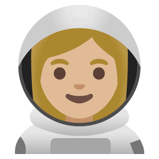 Astronot Wanita: Kulit Cerah-Sedang