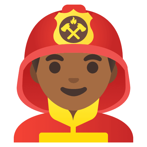 Man Firefighter: Medium-dark Skin Tone