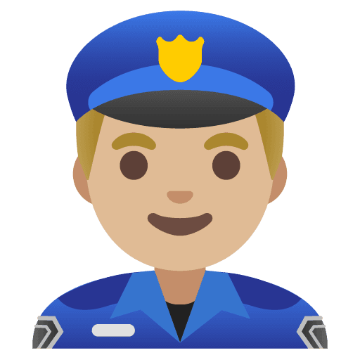 Man Police Officer: Medium-light Skin Tone